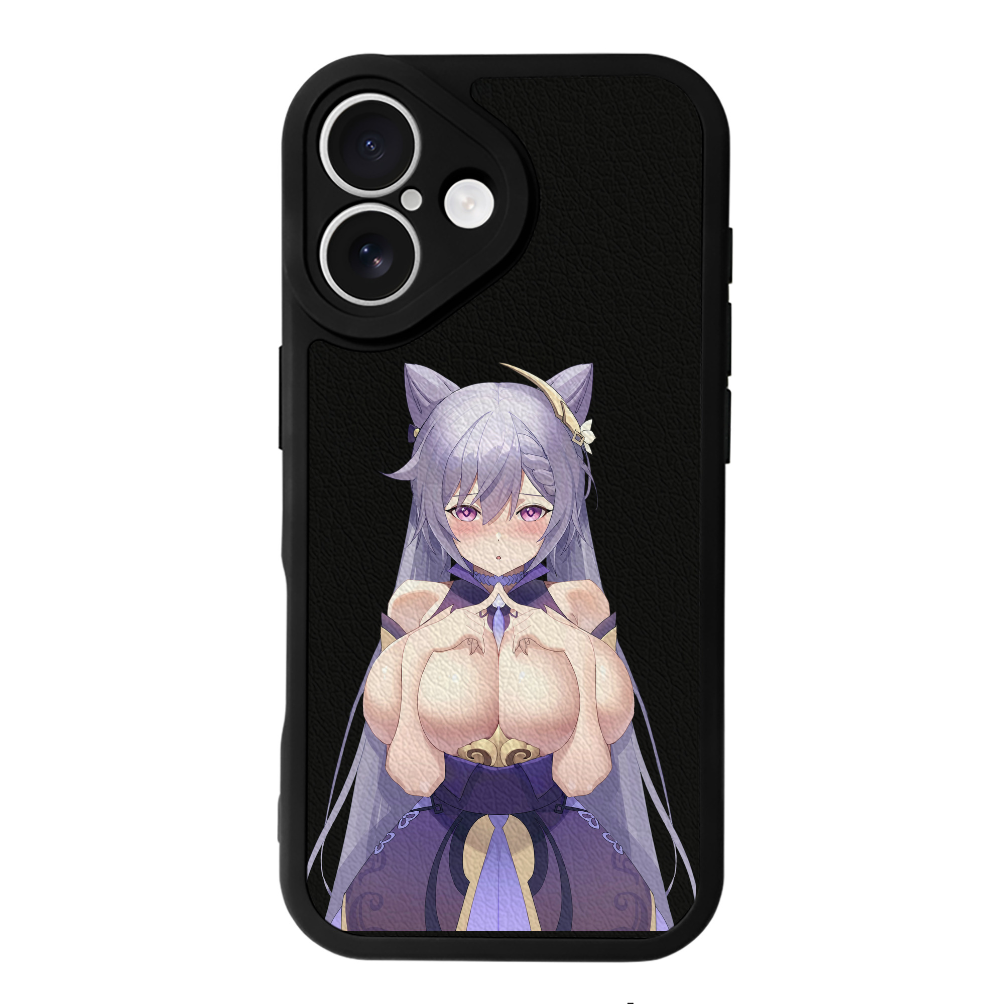 げんし神 刻晴 こくせい genshin Kokusei 【iPhone 16シリーズ対応】シリコンスマホケース（レザー調） 材質：シリコン